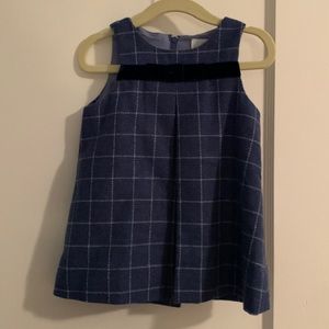 NWT Florence Eiseman Plaid Wool Jumper with Velvet Trim